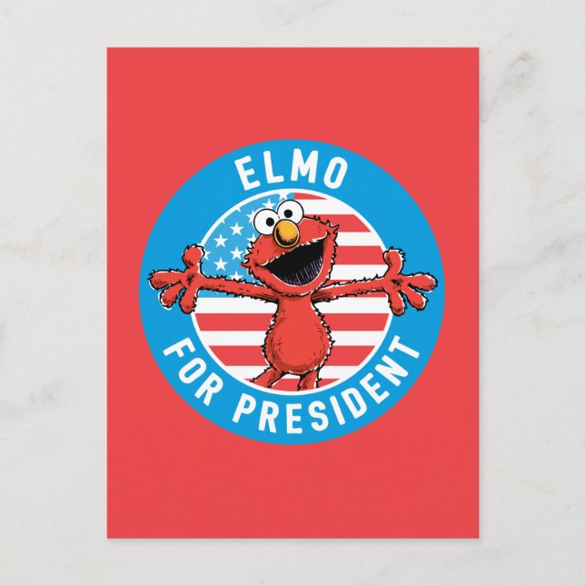 Cartão Postal Elmo para Presidente - Flag (Frente)