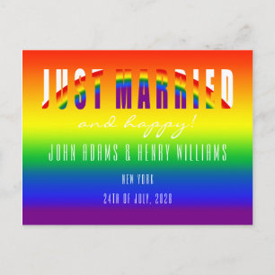 Cartão Postal Elopemento de Gay LGBT do Recem casados do Casal g