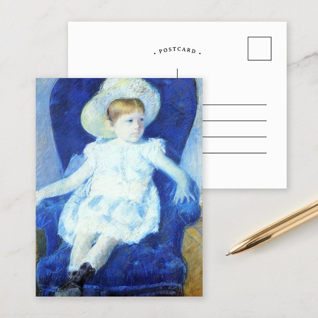 Cartão Postal Elsie em uma cadeira azul | Mary Cassatt (Criador carregado)