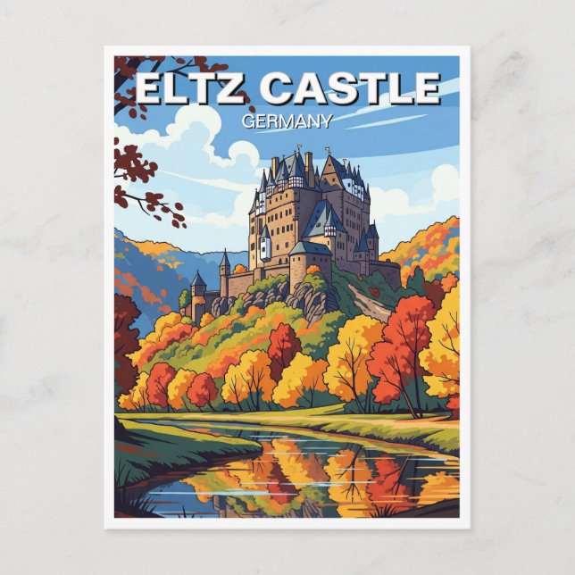 Cartão Postal Eltz Castle Germany Viagem (Frente)