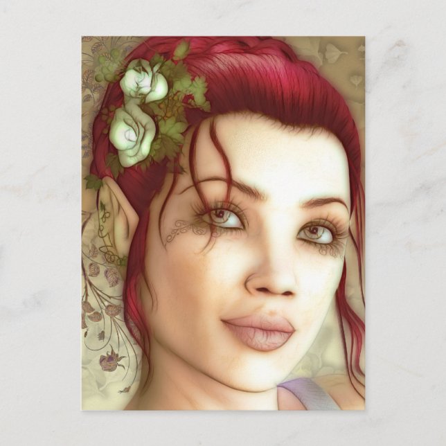 Cartão Postal Elven Princess Fantasy Art (Frente)