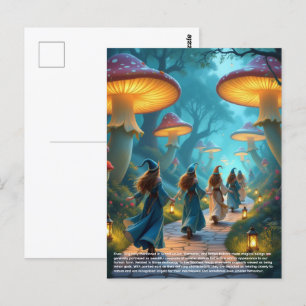 Cartão Postal Elves Mushroom