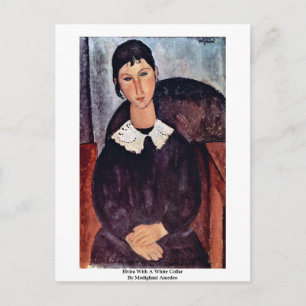 Cartão Postal Elvira Com Colar Branca Por Modigliani Amedeo