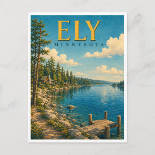 Cartão Postal Ely Minnesota Shagawa Lake GeoSaga