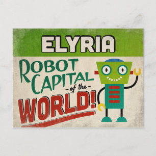 Cartão Postal Elyria Ohio Robot - Funny Vintage