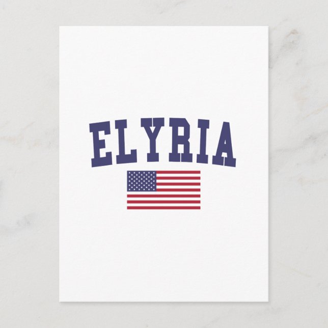 Cartão Postal Elyria US Flag (Frente)