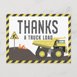 Cartão Postal Em Construção, Dump Truck Birthday Obrigado
