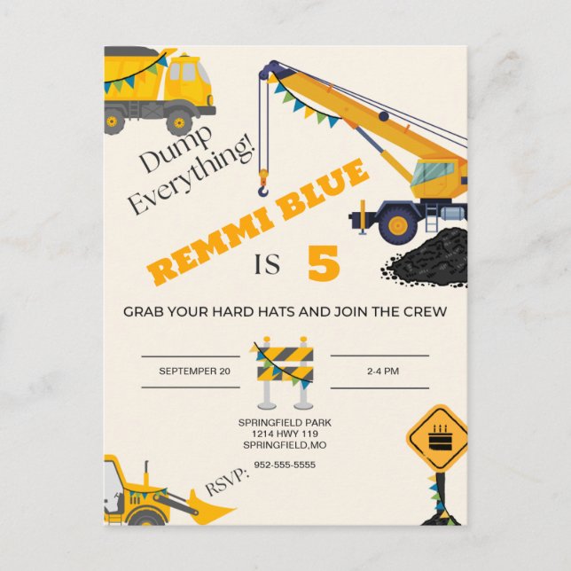 Cartão Postal Em Construção! Um aniversário unilateral (Frente)