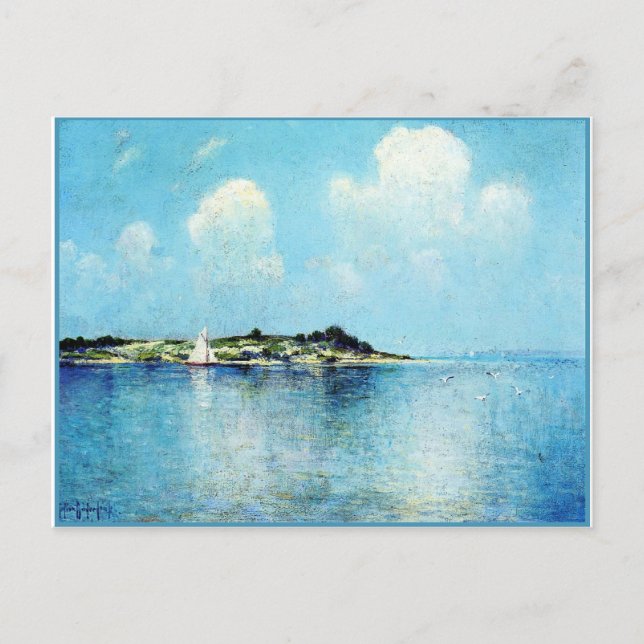 Cartão Postal Em Long Island Sound perto da Ilha Shelter (Frente)