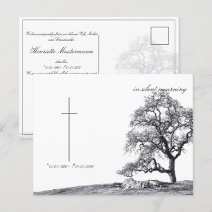 Cartão Postal Em luto silencioso - árvore no prado