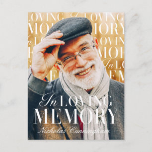 Cartão Postal Em Memória Amorosa Moderno Memorial de Foto Elegan