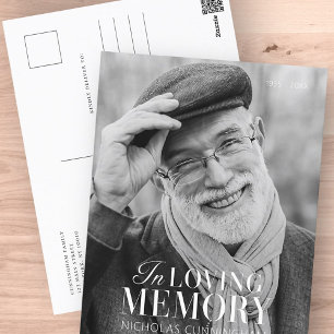 Cartão Postal Em Memória Amorosa Moderno Memorial de Foto Elegan