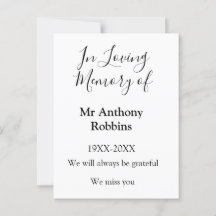 Em memória carinhosa de nome lembrança funeral