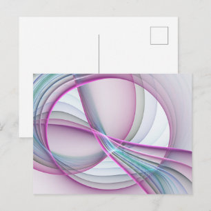 Cartão Postal Em movimento, Arte Fractal Colorida Abstrato Moder