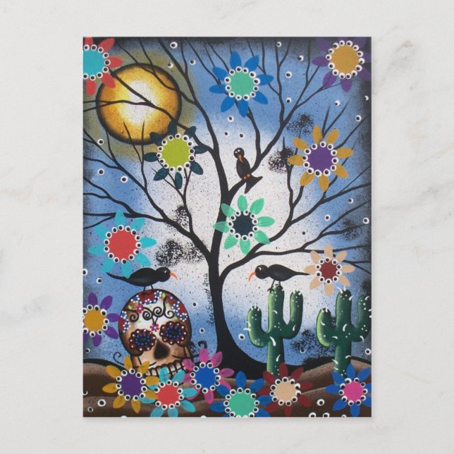 Cartão Postal Em o dia do inoperante, mexicano, crânio de Lori (Frente)