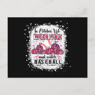 Cartão Postal Em outubro vestimos o Cancer rosa de baseball Awa