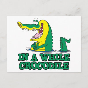 Cartão Postal em um crocodilo por enquanto
