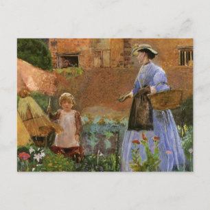 Cartão Postal Em um Jardim em Cookham por George John Pinwell