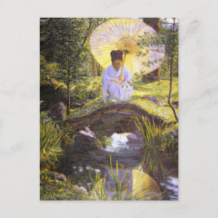 Cartão Postal Em um jardim japonês por Lilla Cabot Perry