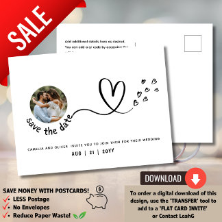 Cartão Postal Em um orçamento? Optar por uma FOTO Salvar a Data