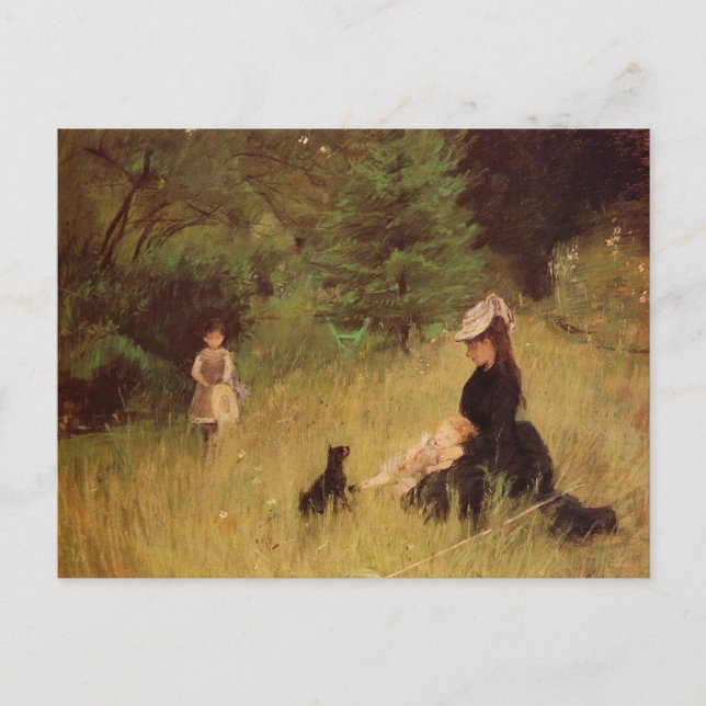Cartão postal 'Em um parque' de Berthe Morisot (Frente)