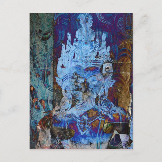 Cartão Postal Emanação Dakini Sonhadora Azul (Frente)
