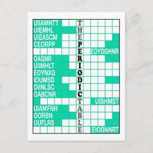 Cartão Postal Embaralhamento de Palavras da Tabela Periódica