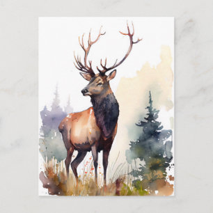 Cartão Postal Embarcação de Aquarelas com Ângulos Majestosos nas