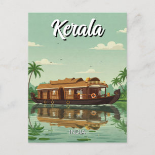 Cartão Postal Embarcação doméstica em Kerala Índia