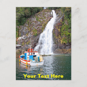 Cartão Postal Embarcação e cascata personalizáveis
