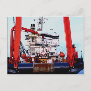 Cartão Postal Embarcação motora "Fennica", docas de Edinburgh 