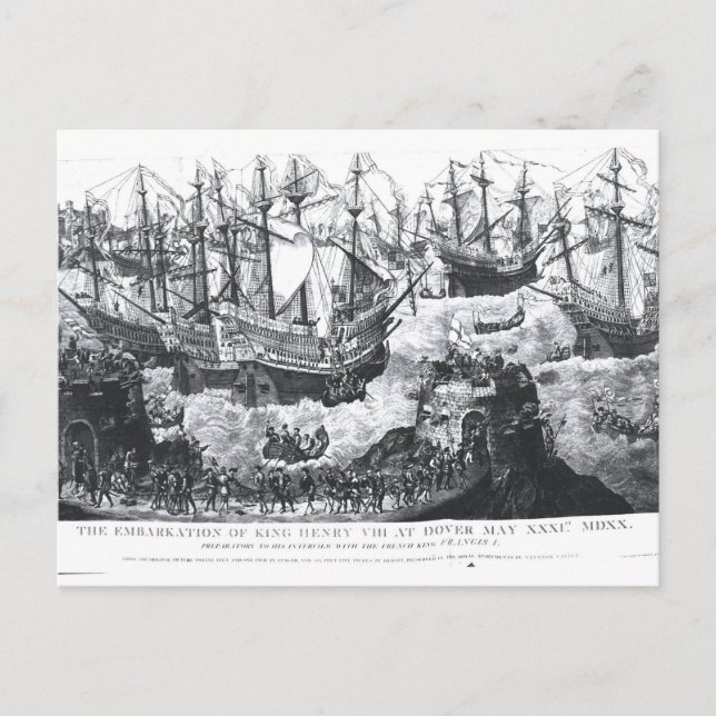 Cartão Postal Embarque de Henrique VIII em Dover (Frente)