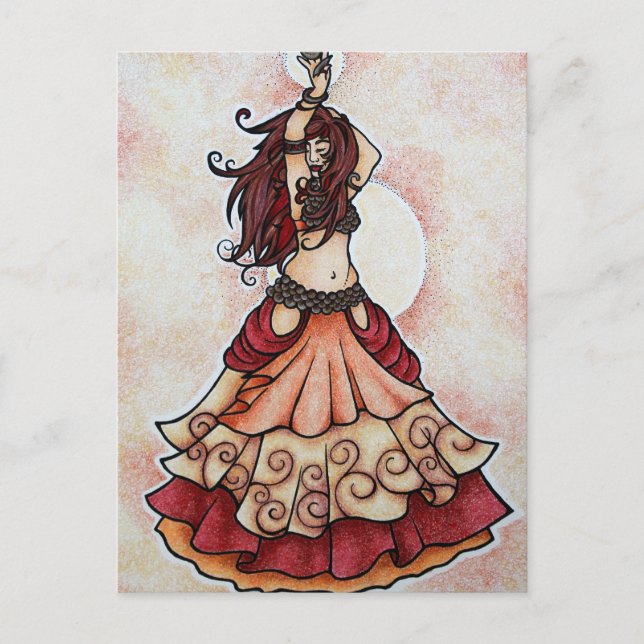 Cartão Postal Ember belly dance art (Frente)