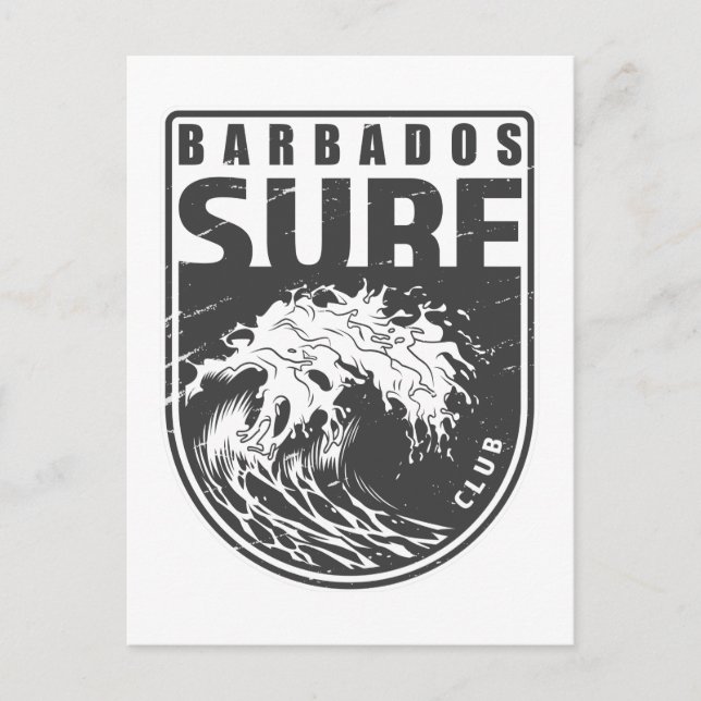 Cartão Postal Emblem do clube de Surf de Barbados (Frente)
