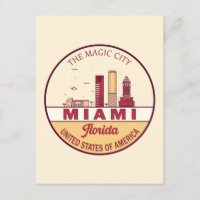 Emblem Skyline Cidade de Miami Florida