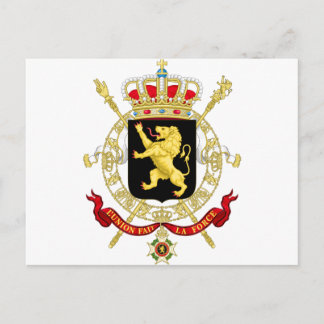 Cartão Postal Emblema belga - Casaco de armas da Bélgica