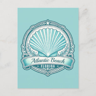 Cartão Postal Emblema Costeiro de Atlantic Beach FL