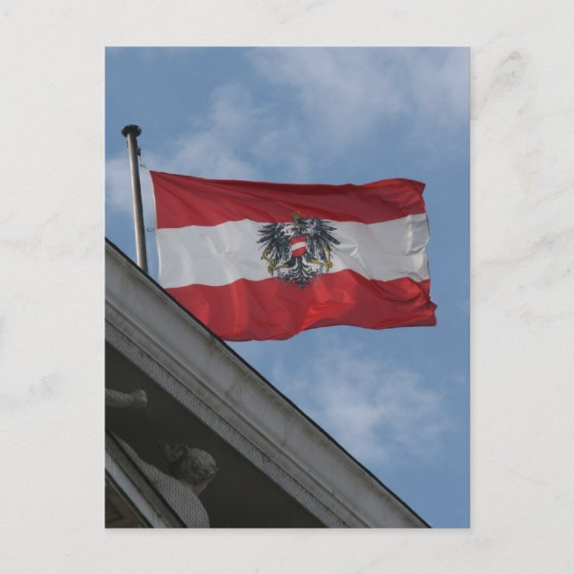 Cartão Postal emblema da áustria bandeira (Frente)