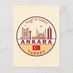 Cartão Postal Emblema da cidade de Ancara Turquia