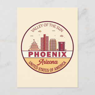 Cartão Postal Emblema da Cidade do Céu de Phoenix Arizona