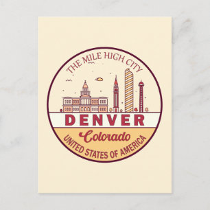 Cartão Postal Emblema da Cidade do Denver Colorado