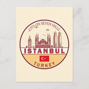 Cartão Postal Emblema da Cidade do Istambul Turquia
