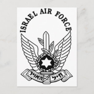 Cartão Postal Emblema da Força Aérea ZAHAL do Exército Israel