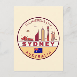 Cartão Postal Emblema da paisagem urbana da cidade da Austrália 