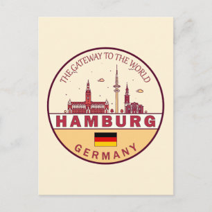 Cartão Postal Emblema da paisagem urbana da cidade de Hamburgo n