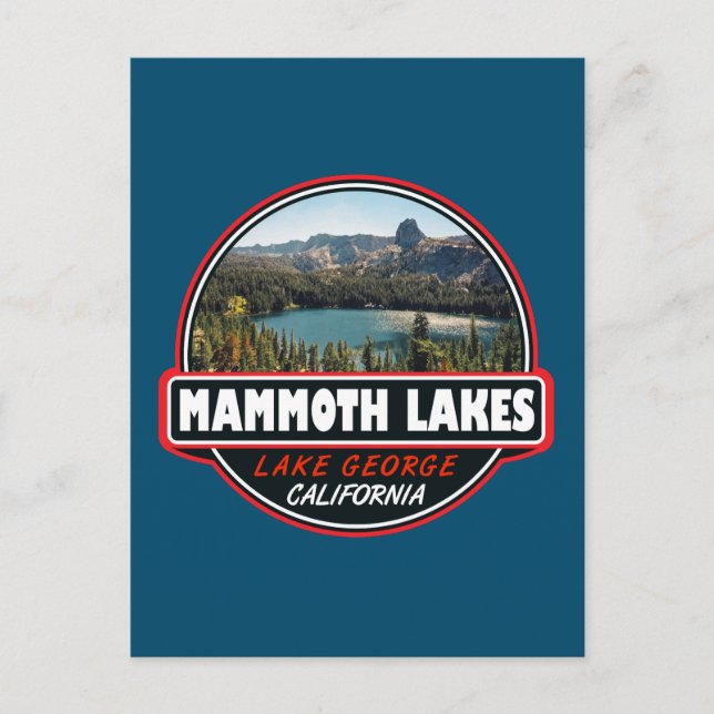 Cartão Postal Emblema de Arte de Viagem Mammoth Lakes Califórnia (Frente)