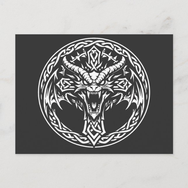 Cartão Postal Emblema de Dragão Celta por BurnsInHell (Frente)