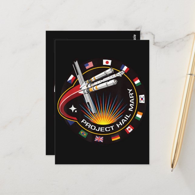 Cartão Postal Emblema de Missão Espacial (Frente/Verso In Situ)