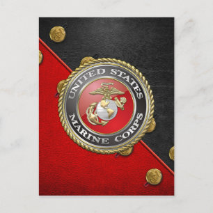 Cartão Postal Emblema e uniforme do USMC [3D]