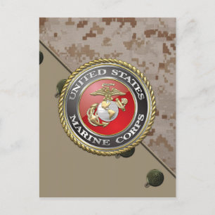 Cartão Postal Emblema e uniforme do USMC [3D]
